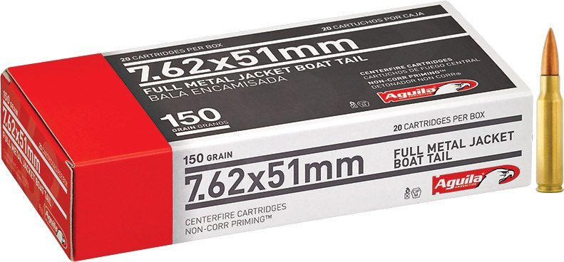 Best Aguila Ammunition 7.62 x 51 Caliber 150-Grain Centerfire Ammunition - 20 Rounds