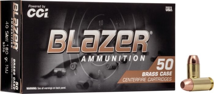Bst Blazer Brass Target Load FMJ .40 S&W Caliber 180-Grain Centerfire Handgun Ammunition