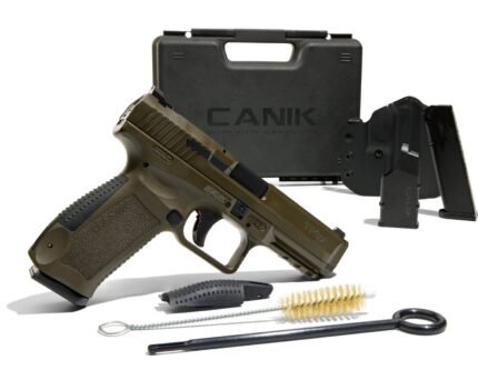 Canik TP9SF Patriot Brown 9mm Pistol with tactical accessories
