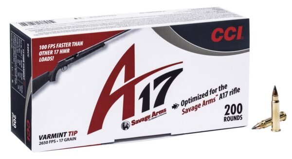 CCI A17 Varmint Tip 17 HMR 17-Grain Rimfire Ammunition - 200 Rounds
