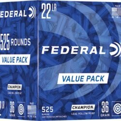 Best Federal Champion .22 LR 36-Grain Lead Hollow Point Ammunition - 525 Rounds