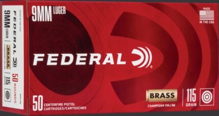 Best Federal Champion 9mm Luger 115-Grain FMJ Handgun Brass Ammunition - 50 Rounds