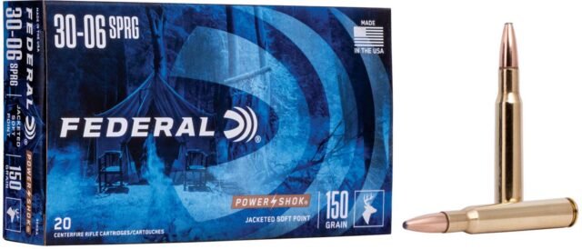 Best Federal Premium Ammunition Power-Shok .30-06 Springfield 150-Grain Centerfire Rifle Ammunition