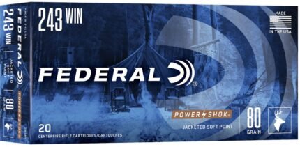 Federal Premium Power-Shok Soft-Point .243 Win 80-Grain Centerfire Rifle Ammunition reliable performance
