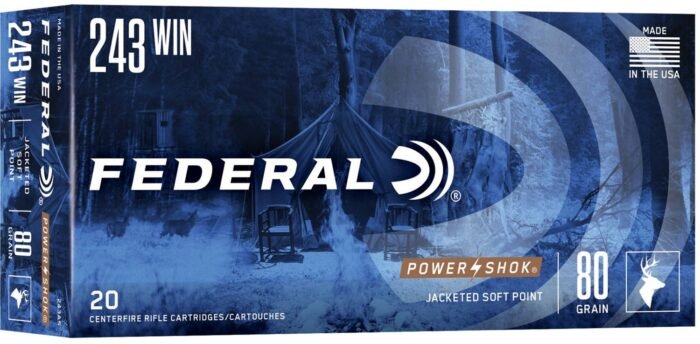 Federal Premium Power-Shok Soft-Point .243 Win 80-Grain Centerfire Rifle Ammunition reliable performance