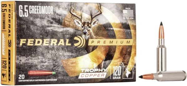 Federal Premium Trophy Copper 6.5 Creedmoor 120-Grain Centerfire Rifle Ammunition best for hunters