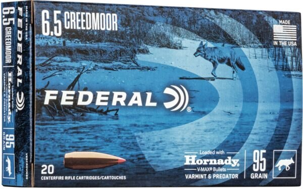 Federal Premium Varmint and Predator 6.5 Creedmoor 95-Grain Centerfire Rifle Ammunition built for lethal performance