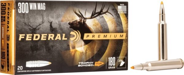 Federal Premium Vital-Shok .300 Win Magnum 180-Grain Trophy Bonded Tip Centerfire Rifle Ammunition terminal performance