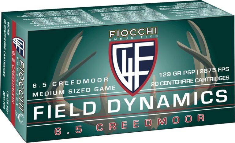 Fiocchi Shooting Dynamics 6.5mm Creedmoor 129-Grain Centerfire Rifle Ammunition with dependable energy