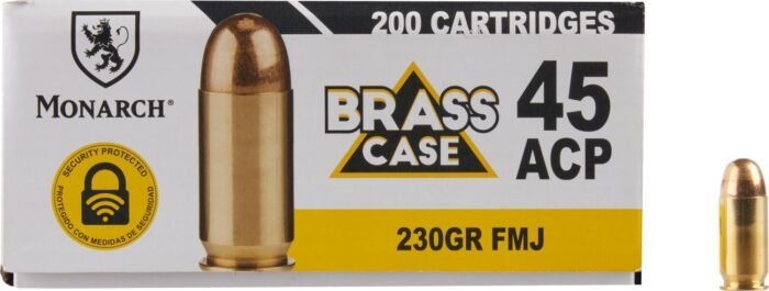 Monarch .45 ACP 230-Grain Brass Ammunition - 200 Rounds
