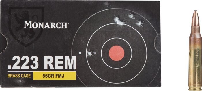 Monarch FMJ .223 Remington 55-Grain Rifle Brass Ammunition - 20 Rounds