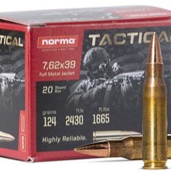 Norma USA Tactical 7.62x39 mm 124-Grain Rifle Ammunition - 20 Rounds