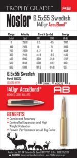 Nosler Trophy Grade AccuBond 6.5 x 55mm Swedish Rifle Ammunition