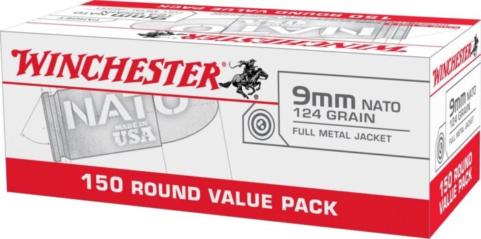 Winchester USA 9mm NATO 124-Grain Handgun Ammunition - 150 Rounds